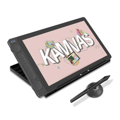 HUION Kamvas 13 (Gen 3) Mesa digitalizadora, Tablet de Arte Totalmente Laminado com Vidro de Lona Anti-brilho, 99% sRGB, PenTech 4.0, 16384 Pressão da Caneta, Dial Duplo para PC, Mac, Android - 1