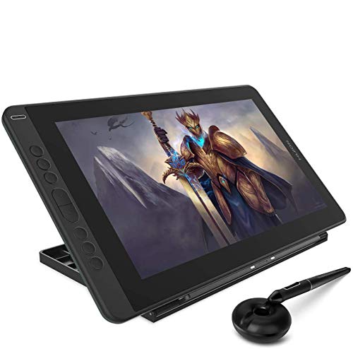HUION Mesa digitalizadora Kamvas 13 com tela totalmente laminada, com Stylus 8192, suporte ajustável com 8 teclas de atalho ajustável, tela de caneta de 13 polegadas,preto - 1