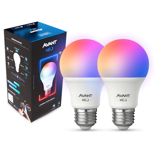 Kit 2 Lâmpadas AVANT NEO Smart LED 10W E27 Dimerizável RGB Compatível com Alexa e Google Home Controle voz Wifi Casa Inteligente Tuya - 1
