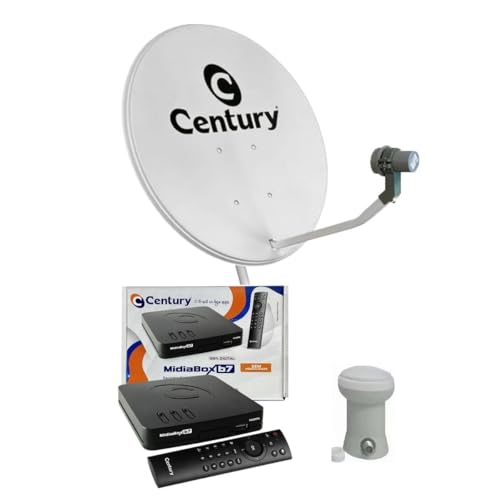 Kit Antena Parabolica Ku 60cm + Receptor Midiabox B7 Century + LNBF Simples