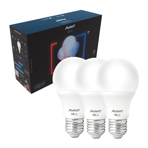 Kit Com 3 Lâmpadas Inteligentes LED Smart Wi-Fi Bulbo Pera NEO 10W Luz Dimerizável Amarela-Branca Base E27 Bivolt Avant - 1