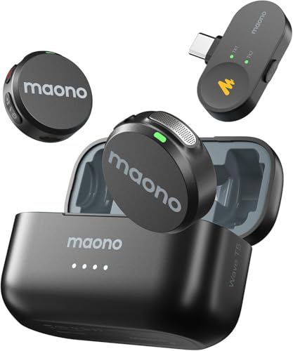 Microfones de Lapela Sem Fio Maono Wave T5 - Versão USB-C