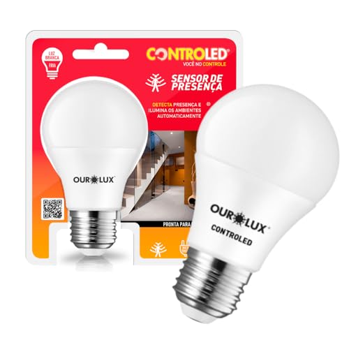 Lâmpada Inteligente CONTROLED Sensor de Presença 9W Bivolt 6500K Iluminação Branco Frio - 1