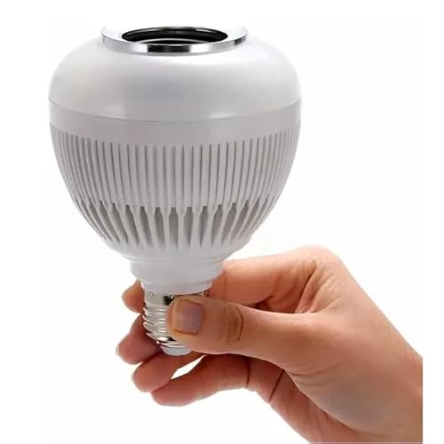 Lâmpada Inteligente Musical Caixa Som 12w Bluetooth Luz Led RGB com Controle e Intensidade Das Cores Encaixe E27 Bivolt Quartos Salas Escritório E Festas - 1