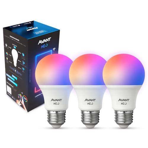 Lampada Led Smart Inteligente Wi-fi 2.4 GHz Alexa google 10w RGB E27 110v/220v Cod: 290028177 Neo Avant (RGB, 3 unidades) - 1