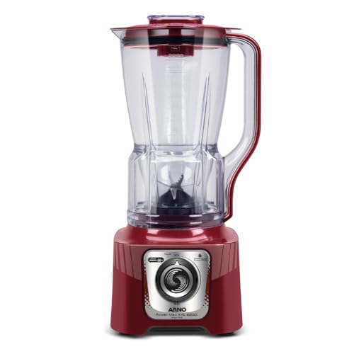 Liquidificador Arno Power Max 2200W XXL LN86, Carmim, com 6 Lâminas Powelix Pro, Copo de 2.25L, Tecnologia Autolock Anti Vazamento e Limpeza Fácil, 110V - 1