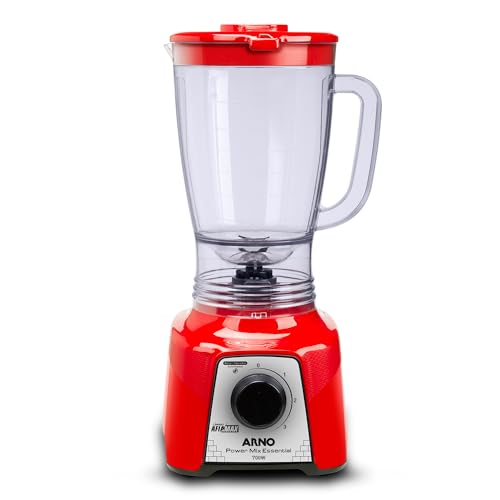 Liquidificador Arno Power Mix 700W LQ18, Vermelho, Jarra de 2,4L, 4 Lâminas AFIAMAX 18% Mais Afiadas, 3 Velocidades, Alta Durabilidade e Desempenho Superior, 110V - 1