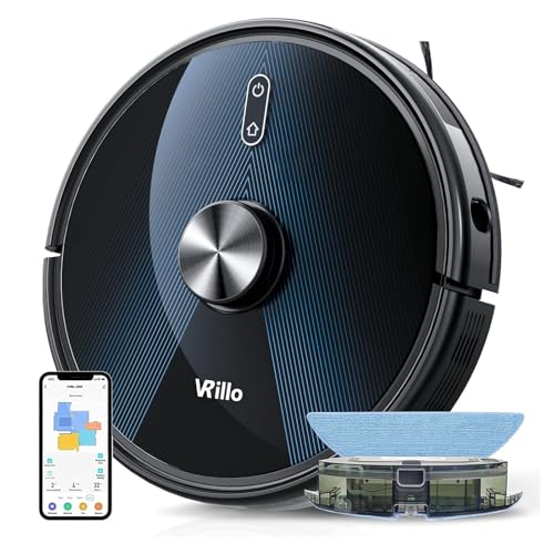 LuxLam Aspirador de pó e esfregão robô, aspirador de pó robótico 3 em 1 com navegação a laser, mapeamento inteligente e sucção forte máxima de 4000Pa, controle de voz por aplicativo