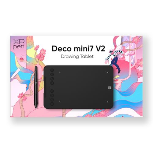 Mesa Digitalizadora XP-Pen Deco Mini7 V2 Preto 8 teclas de atalho 16384 níveis de pressão - 1
