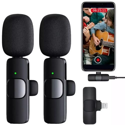 Microfone Lapela Sem Fio Duplo Genérico para Celular (Android, USB Tipo C) - 1