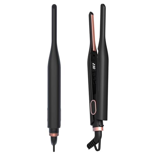 Mini Chapinha Alisadora Profissional 2 em 1, 3/10 Polegadas, Placas de Titânio, Aquecimento Rápido, Bivolt Automático 110-240V, LED Display Digital, Cabo Giratório 360°, para Cabelos Curtos e Barba - 1