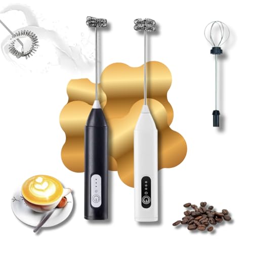 Mini mixer elétrico portátil recarregável com 3 velocidades. Ideal para bebidas, ovos e receitas rápidas. Inox, sem fio e USB – Qualidade Premium LNSTORE - 1