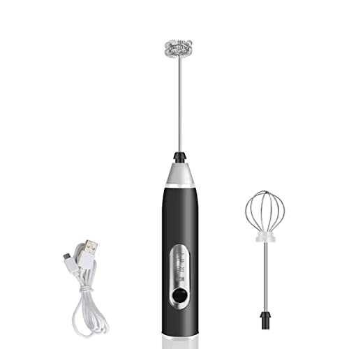 Mini Mixer Recarregável Batedor Espumador De Bebidas Batedor Ovos Fuê Portátil Elétrico (Preto) - 1