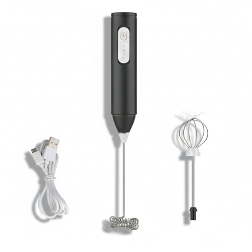 Mini Mixer Recarregável Espumador de Leite Batedor Ovos Misturador Bebidas Fuê Portátil USB Cozinha Cafe Multiuso Sem Fio Premium - 1