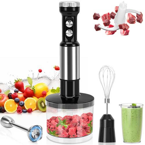 Mixer 5 em 1, Mixr 5 em 1 1000W, Míxer Inox 220V, Mix 5 em 1, Mixer Portatil, Copo Medidor de 800ml, Mix Processador - 1