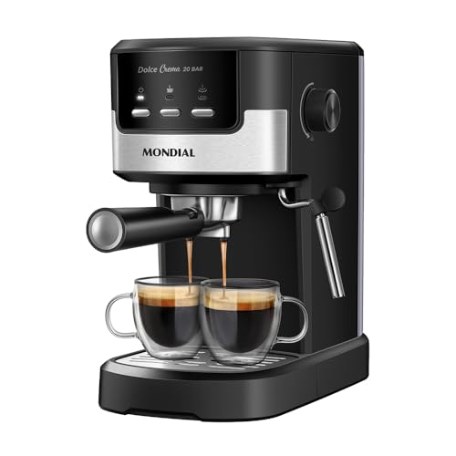 MONDIAL Cafeteira Espresso Dolce Crema 20 Bar, Preto/Inox, 1200W, 110V - C-20-EC