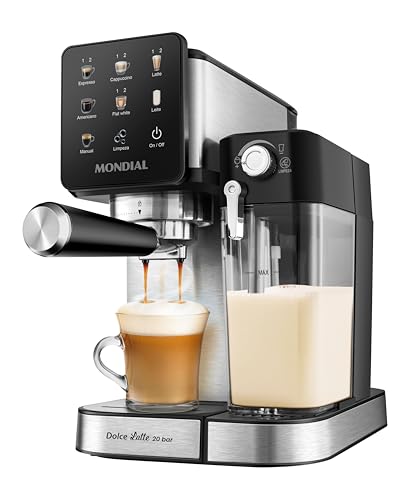 MONDIAL Cafeteira Espresso Dolce Latte 20 Bar, Preto/Inox, 1250W, 127V - C-28-ECL