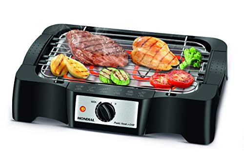 MONDIAL Churrasqueira Elétrica, Preto, 1200W, 110V - CH-07