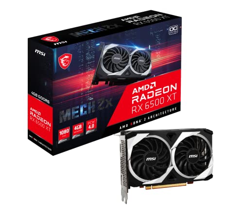 Placa de Vídeo RX 6500 XT MECH 2X 4G OC MSI AMD Radeon, 4GB GDDR6, AMD RDNA 2 - Radeon RX 6500 XT MECH 2X 4G OC - 2