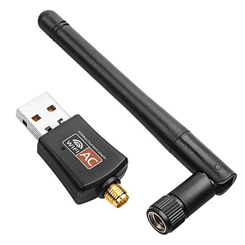 Nishore Adaptador WiFi USB 600Mbps Adaptador de rede sem fio de banda dupla Dongle 2.4GHz / 5.0GHz Ethernet 802.11AC com antena para laptop Desktop Tablet PC Smart Phone