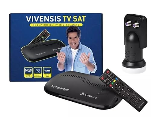 Receptor Digital Tv Satélite Vivensis Vx10 Com Lnb 2 Saidas - 1