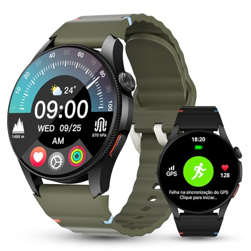 Relógio inteligente Aurafit Smartwatch Masculino Feminino, Atender/Fazer Chamada Altímetro/Barômetro/Bússola, à Prova D'água 3 ATM, GPS, Mais de 150 Modos Esportivos, Compatível Com IOS e Android - 2