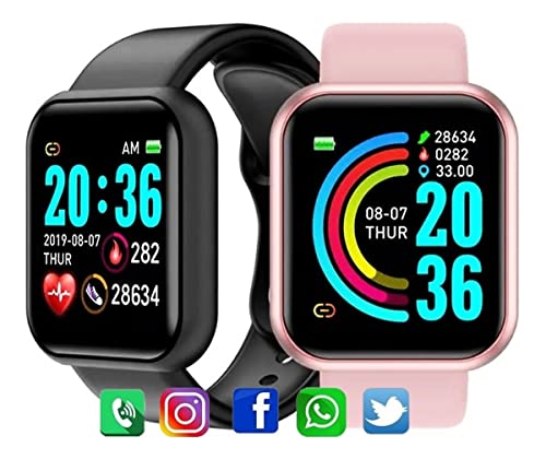 Relogio Inteligente Smartwatch D20 Bluetooth IOS e Android (Preto) - 1