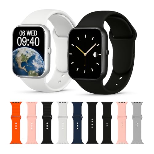 Relógio Inteligente Smartwatch Mini 8 Pulseiras Tela LED 1,45 Polegadas" e Resistência a Água IP68, Conexão Android e IOS e Recebe Ligações com 123+ Aplicativos e Bateira de Longa Duração 5-7 Dias