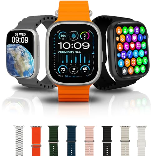 Relógio Smartwatch Com 7 Pulseiras e Tela AMOLED 2.2" Polegadas, Smartwatch Com Design Moderno e Funcionalidades Avançadas Multitarefa, Conexão Bluetooth 5.2