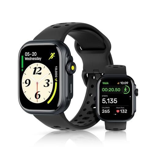 Relogio Smartwatch Feminino com GPS, Alexa Built-in, à prova d'água 3ATM natação, Relogio Masculino, Monitoramento Relógio Esportivo, Chamadas Bluetooth, Notificações, Smartwatch(preto)