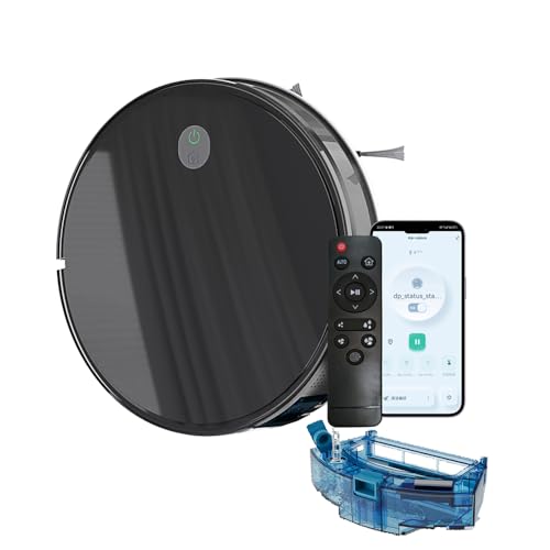 Robô Aspirador 2 em 1 Aspira e Passa Pano com Wi-Fi - Bivolt,Robo aspirador e passa pano carpete baixo, carregamento automático, aplicativo, voz controle remoto Carregamento automático recarregável
