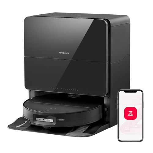 Robô aspirador/esfregão Roborock Saros 10, sucção 22000Pa, ultrafino 7,98cm, esfregão autoremovível, desvio obstáculos IA, autodispensador detergente, autolimpeza quente esfregão/base, pet-friendly