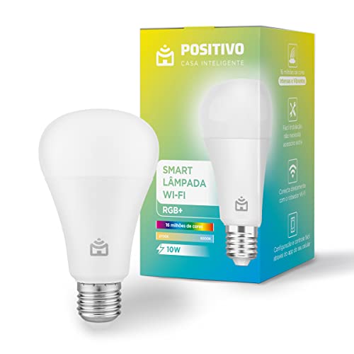 Smart Lâmpada Wi-Fi RGB LED 10W, Cores Mais Vibrantes (até 16 milhões de combinações), Branco Quente e Frio, 1100 Lúmens, Bivolt, Positivo Casa Inteligente, Compatível c/Alexa e Google Assistente - 1
