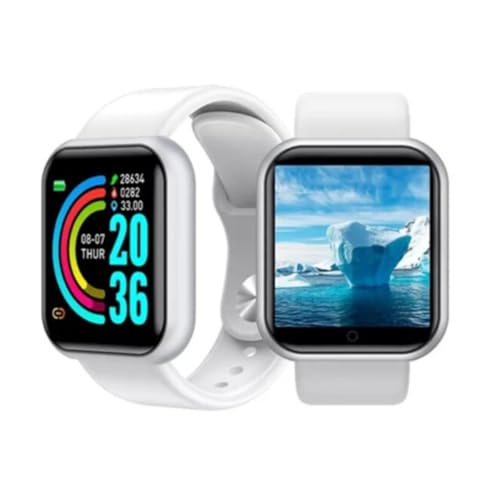 Smartwatch D20/Y68 Notificações Controle de Música Dados corporais Tela de 1,3 Polegadas (Branco)
