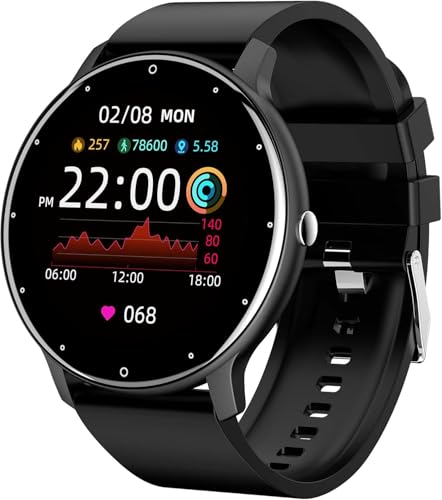Smartwatch Relógio Inteligente Tela Full Touch 1.28" Resistente à Água IP67 com Faz e Recebe Ligações, Modos Esportivos e Recebimento de Notificações‎(2 tiras) (preto) - 1