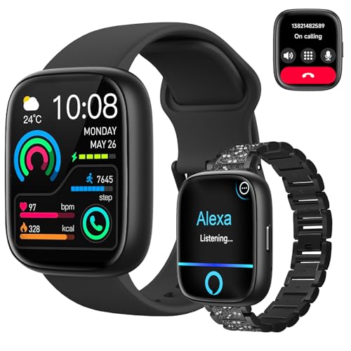SmartWatch, relogio smartwatch com Ecrã tátil e Alexa, à prova d'água IP68, relogio smartwatch feminino e masculino, com modo esportivo e recebimento de notificações