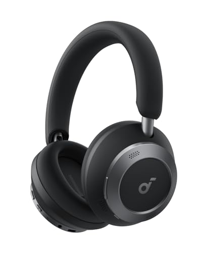 soundcore Space One Pro da Anker, Fone de Ouvido Bluetooth com Cancelamento de Ruído Adaptativo, 6 Mics, Design Dobrável, Headphone Gamer, 60h de Bateria, Carregamento Rápido, Áudio Hi-Res LDAC, Preto - 1