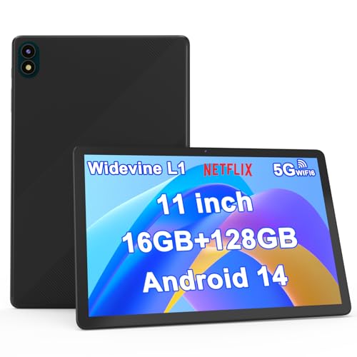 Tablet de 11 polegadas, 16 GB + 128 GB, tablet Android 14, expansível de 1 TB, câmera de 13 MP, processador Octa-Core 5G WiFi 8000 MAH, bateria de 28 cm IPS HD Touchscreen Google Tableta.