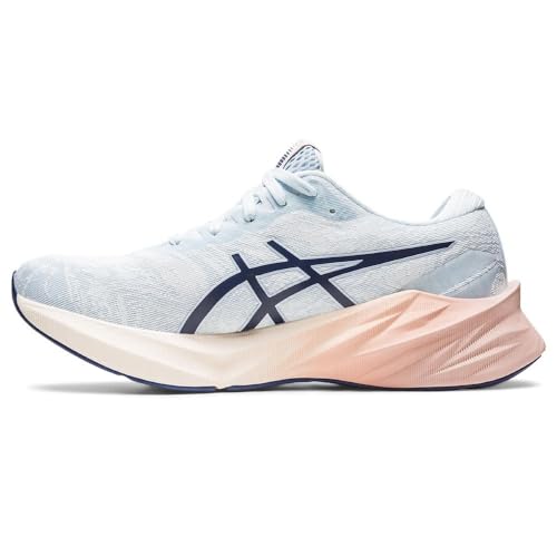 Tênis ASICS Novablast 3 - Feminino - Azul com Rosa e Creme - 2
