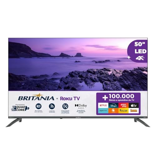 TV Smart TV 50” Britânia Roku TV LED Dolby Audio BTV50VA4REGB - 1