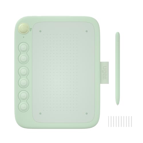 UGEE Mesa Digitalizadora Q6 Para Telefone Android, 6,5x4 Polegadas Tablet Gráfico com 6 Teclas Para Mac/Windows/Chrome (Verde) - 1