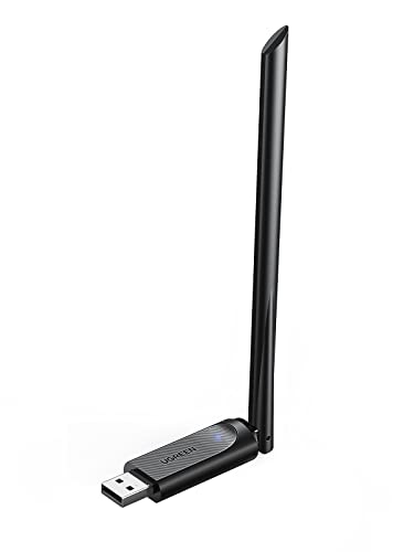 UGREEN Adaptador Wifi Ac650 USB Para Pc Desktop 6Dbi Antena 2.4Ghz 5Ghz Dual Band Adaptador Wireless USB Computer Network Dongle Compatível Com Windows 11 10 8.1 8 7 Preto