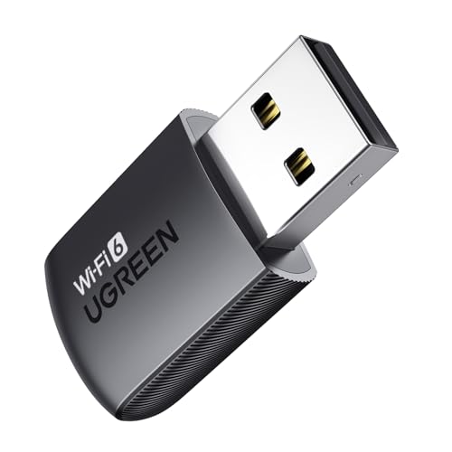 UGREEN Adaptador WiFi para PC de mesa, AX900 USB WiFi 6 adaptador com banda dupla de 5GHz/2,4 GHz, driver integrado para Windows 10/11