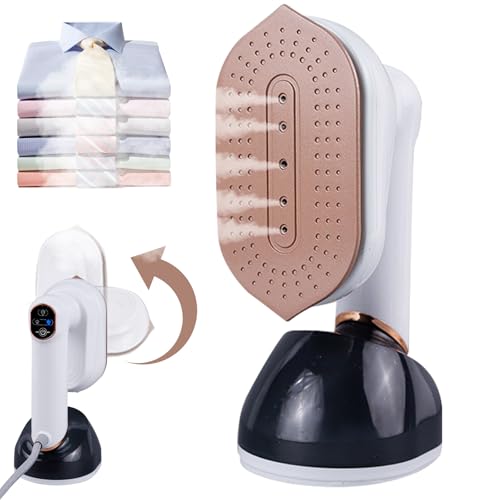 Vaporizador portátil para roupas-2em1 Ferro a vapor de viagem, peso leve com tanque de água de 230ml-20s Vaporizador de roupas de aquecimento 220V1200W,removedor de rugas de tecido com alça de 180° - 1