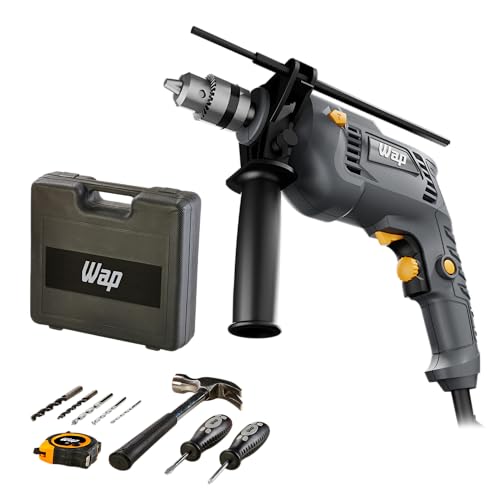 WAP Parafusadeira e Furadeira de Impacto 3/8" WF-700K10, com 11 Acessórios e Maleta, Controle de Velocidade, 700W 127V - 1