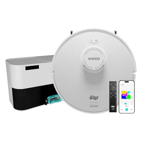 WAP Robô Aspirador de Pó ROBOT W4000 - Estação Autolimpante, Mapeamento LDS 360°, Passa Pano com MOP Giratório 220V