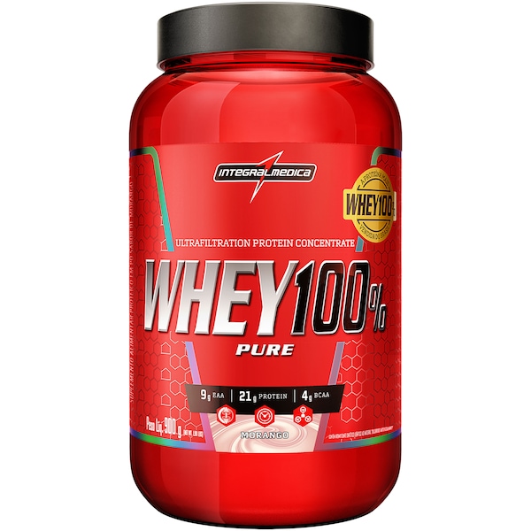 Whey 100% Pure 900g Integralmedica - Morango - 4