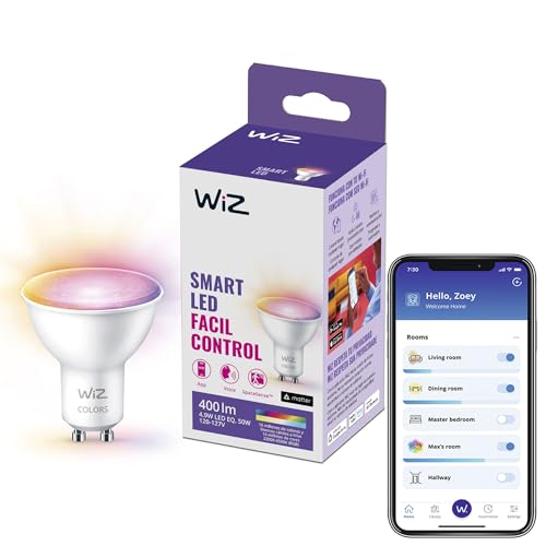 WiZ Lâmpada Inteligente GU10 400 lúmens 220V. RGB. Controle por aplicativo e por voz. Compatível com Alexa e Google Assistant, 929002448412 - 1