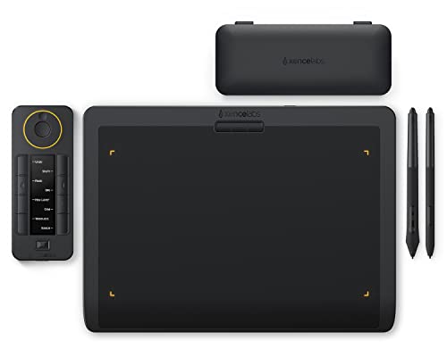 XENCELABS Mesa digitalizadora sem fio de 12" com teclas de atalho e 2 canetas sem bateria para Windows/Mac OS/Linux, preta - 1