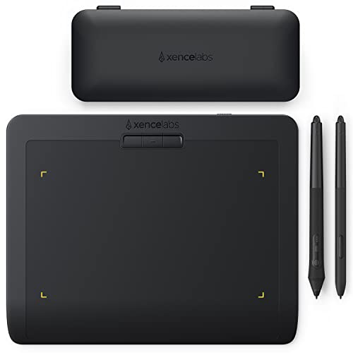 XENCELABS Tablet De Desenho Sem Fio Pequeno Com 2 Canetas Sem Bateria E Estojo, Tablet Gráfico De 9" Para Windows/Macos/Linux Preto - 1